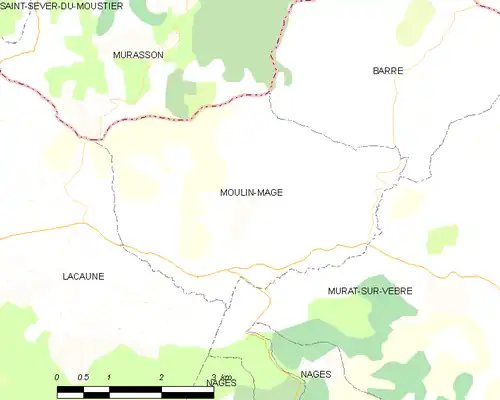 Detailkaart van de gemeente