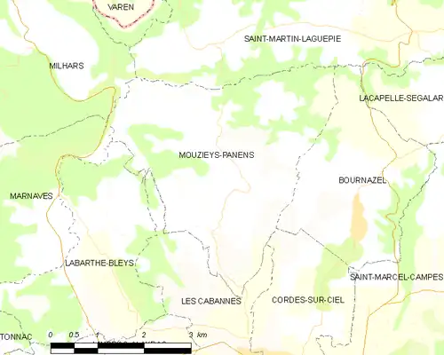 Detailkaart van de gemeente