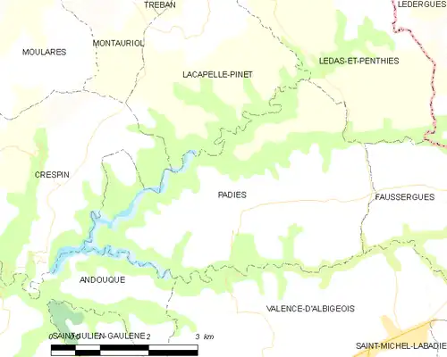 Detailkaart van de gemeente