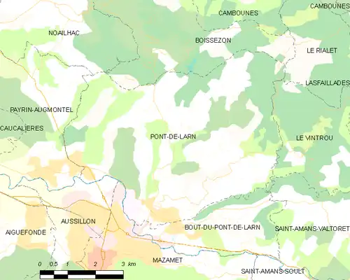 Detailkaart van de gemeente