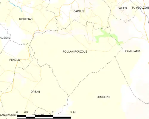 Detailkaart van de gemeente