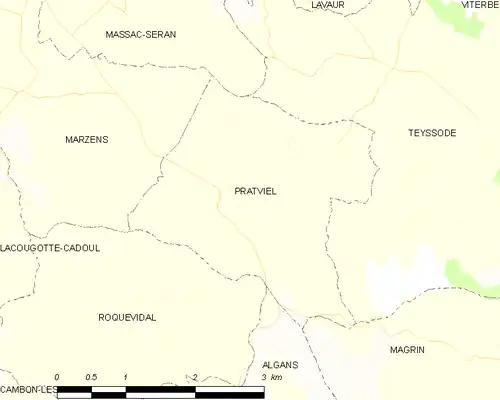 Detailkaart van de gemeente