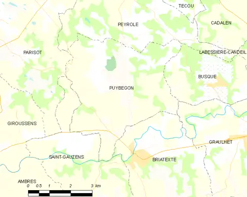 Detailkaart van de gemeente