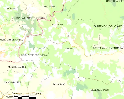 Detailkaart van de gemeente