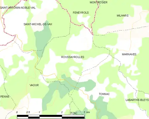 Detailkaart van de gemeente