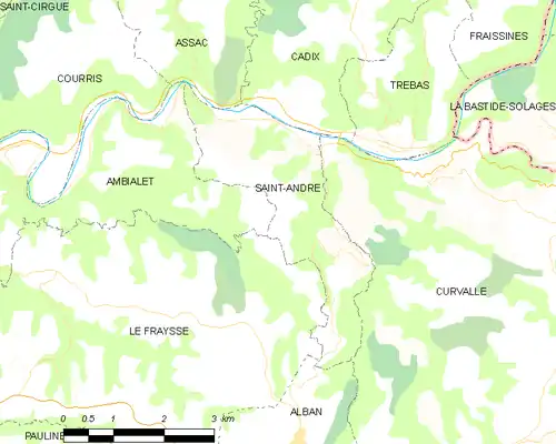 Detailkaart van de gemeente