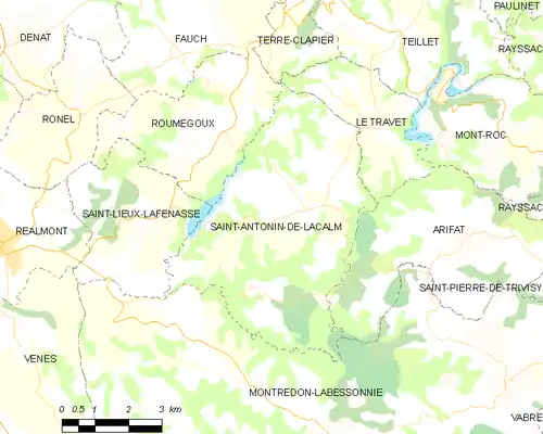 Detailkaart van de gemeente