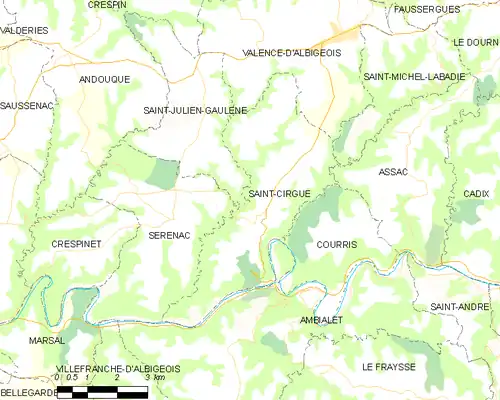 Detailkaart van de gemeente