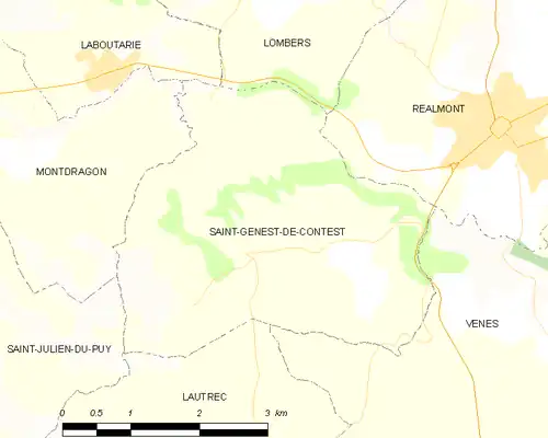 Detailkaart van de gemeente