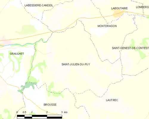 Detailkaart van de gemeente