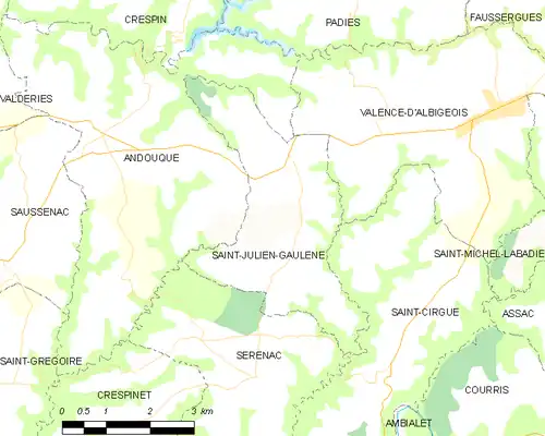 Detailkaart van de gemeente