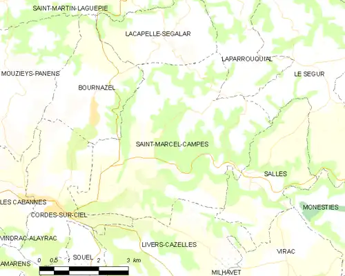 Detailkaart van de gemeente