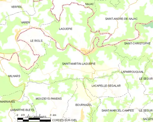 Detailkaart van de gemeente