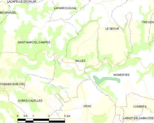 Detailkaart van de gemeente