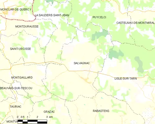 Detailkaart van de gemeente