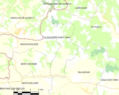 Detailkaart van de gemeente