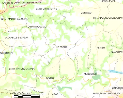 Detailkaart van de gemeente