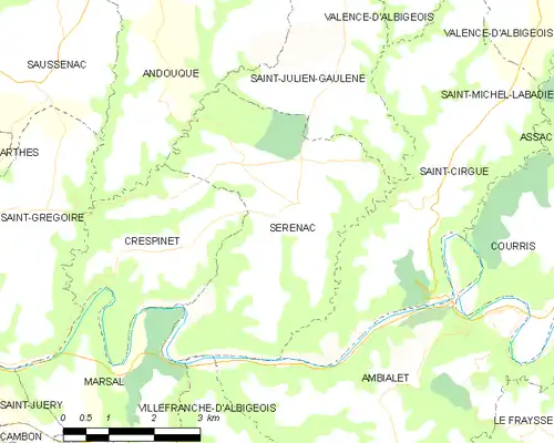 Detailkaart van de gemeente