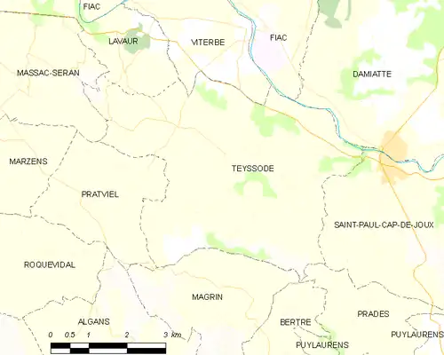 Detailkaart van de gemeente