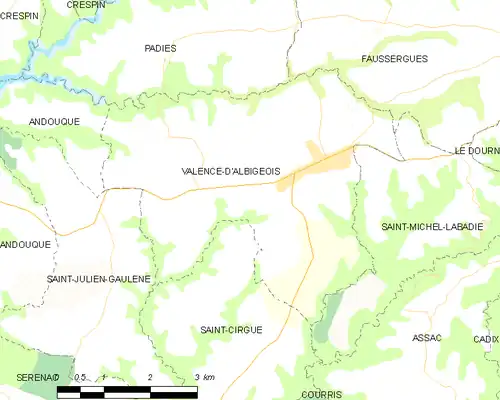 Detailkaart van de gemeente