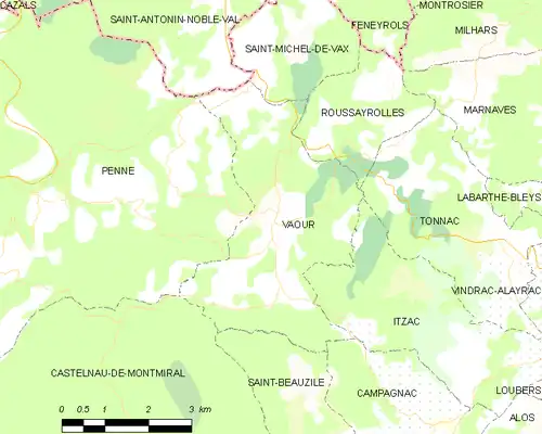 Detailkaart van de gemeente