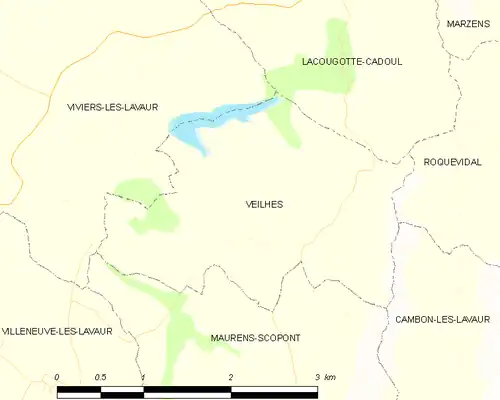 Detailkaart van de gemeente