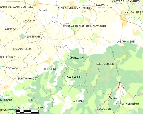 Detailkaart van de gemeente