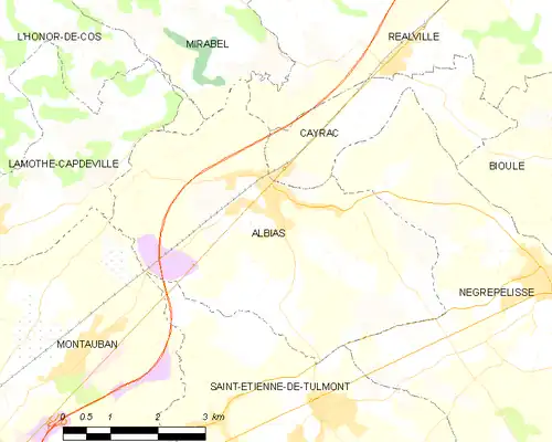 Detailkaart van de gemeente