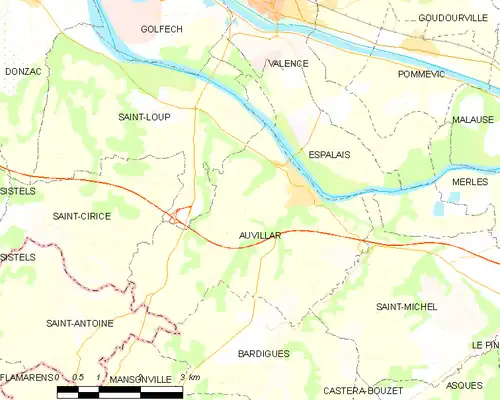 Detailkaart van de gemeente