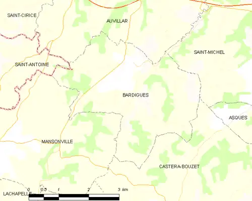 Detailkaart van de gemeente