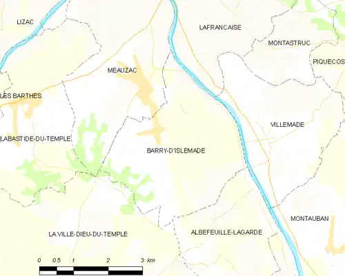 Detailkaart van de gemeente