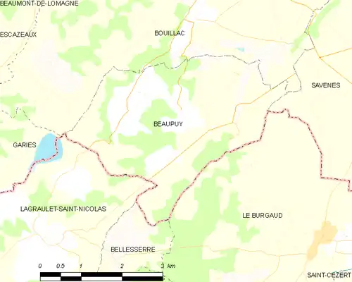 Detailkaart van de gemeente