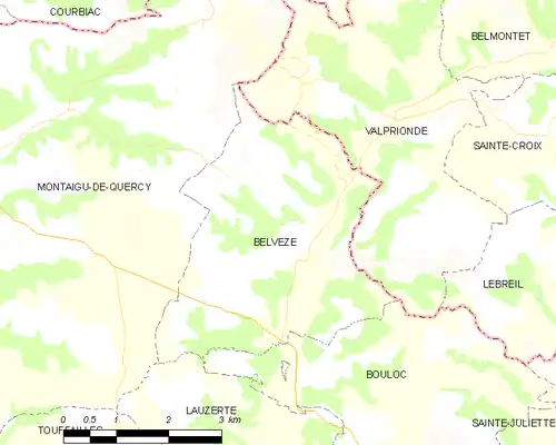 Detailkaart van de gemeente