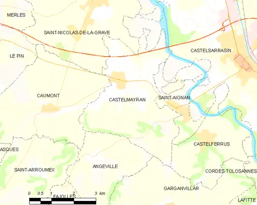 Detailkaart van de gemeente