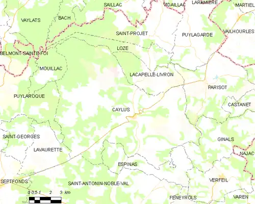 Detailkaart van de gemeente