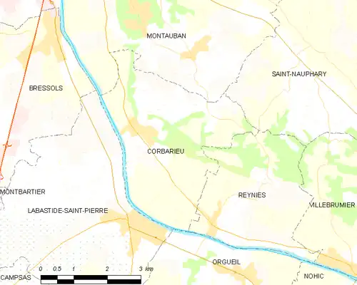 Detailkaart van de gemeente