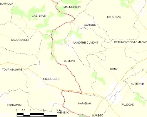 Detailkaart van de gemeente