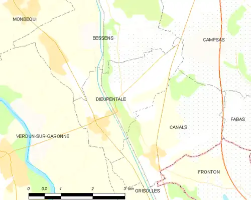 Detailkaart van de gemeente