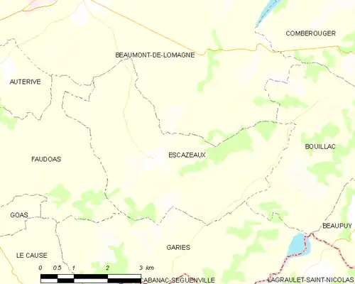 Detailkaart van de gemeente