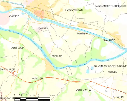 Detailkaart van de gemeente