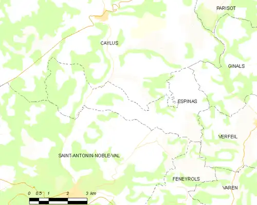 Detailkaart van de gemeente