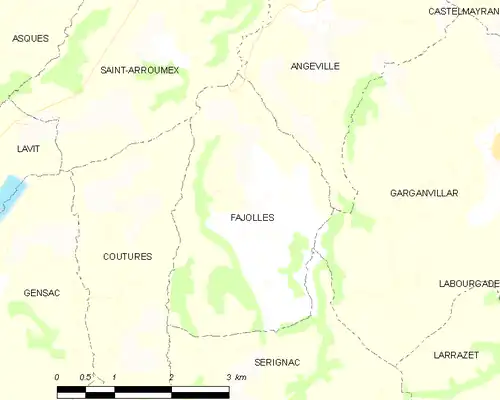 Detailkaart van de gemeente