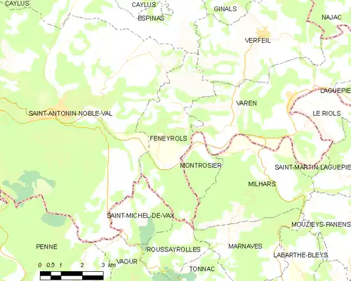 Detailkaart van de gemeente