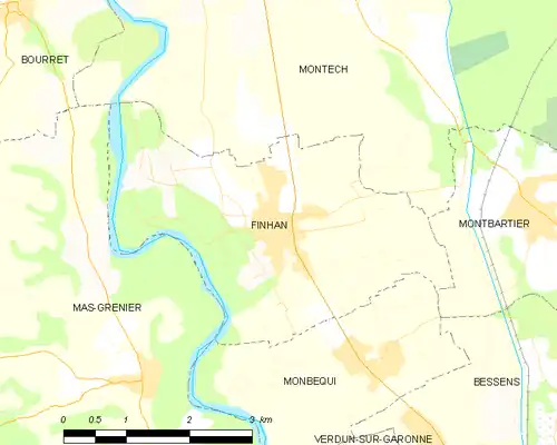 Detailkaart van de gemeente