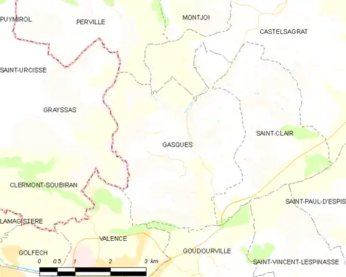 Detailkaart van de gemeente