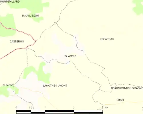 Detailkaart van de gemeente