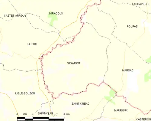 Detailkaart van de gemeente