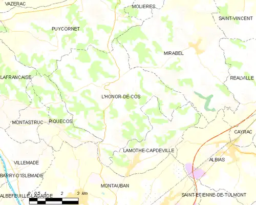 Detailkaart van de gemeente