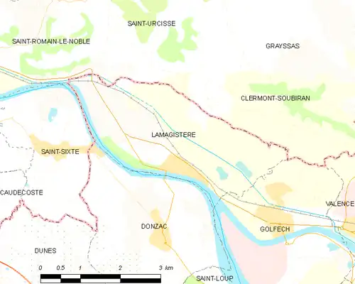 Detailkaart van de gemeente