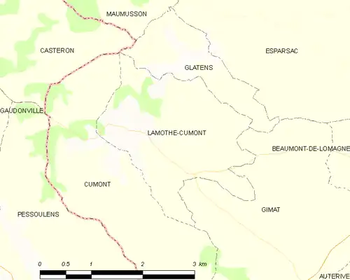 Detailkaart van de gemeente